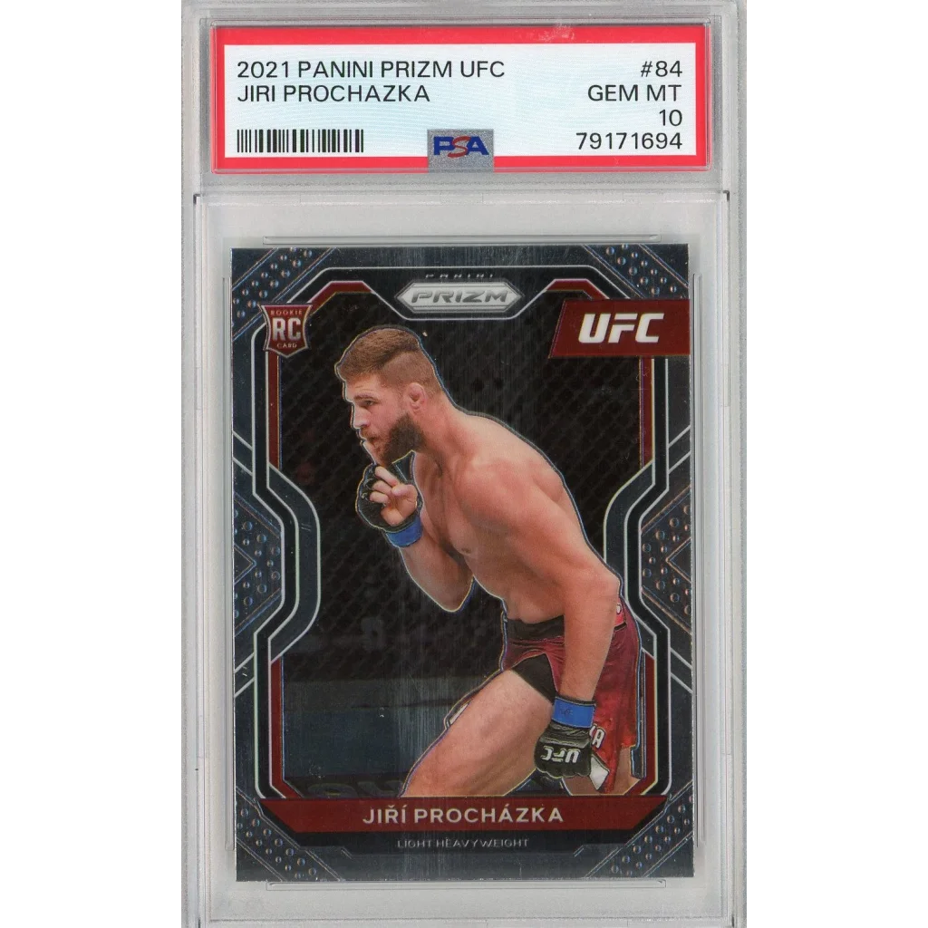 Graded 2021 Panini Prizm UFC Jiri Prochazka Rookie Card PSA 10