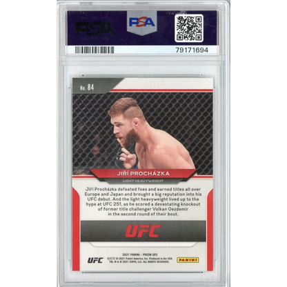 PSA 10 Graded Jiri Prochazka 2021 Panini Prizm UFC Rookie Card #84