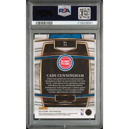 Graded 2021 Panini Select Cade Cunningham #11 Blue Rookie RC Basketball Card PSA 10 Gem Mint | PSA 10 Gem Mint Graded Rookie Card | vintageantiquesgifts.com