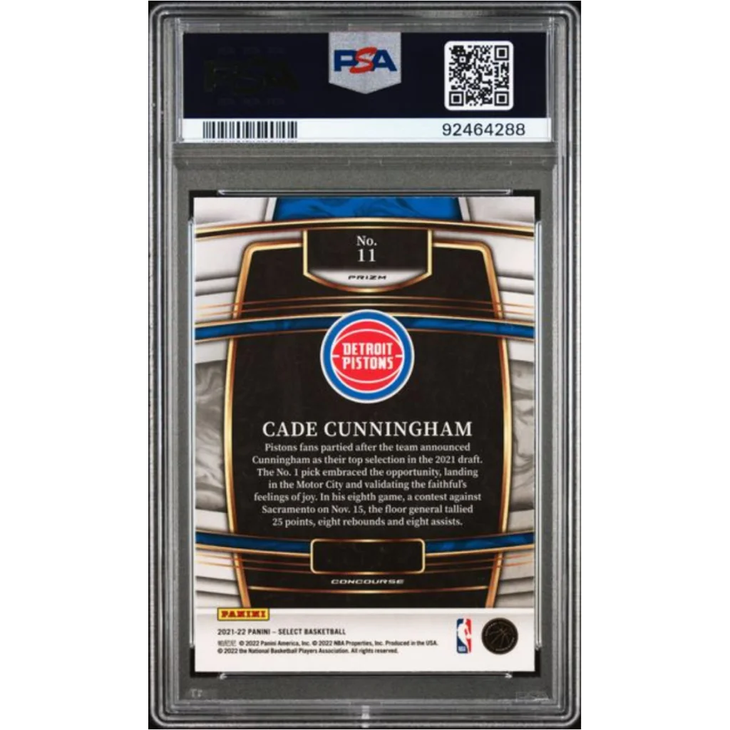 Graded 2021 Panini Select Cade Cunningham 11 Orange Flash Prizm Rookie RC Basketball Card PSA 10 Gem Mint | PSA 10 Gem Mint Graded Rookie Card | vintageantiquesgifts.com