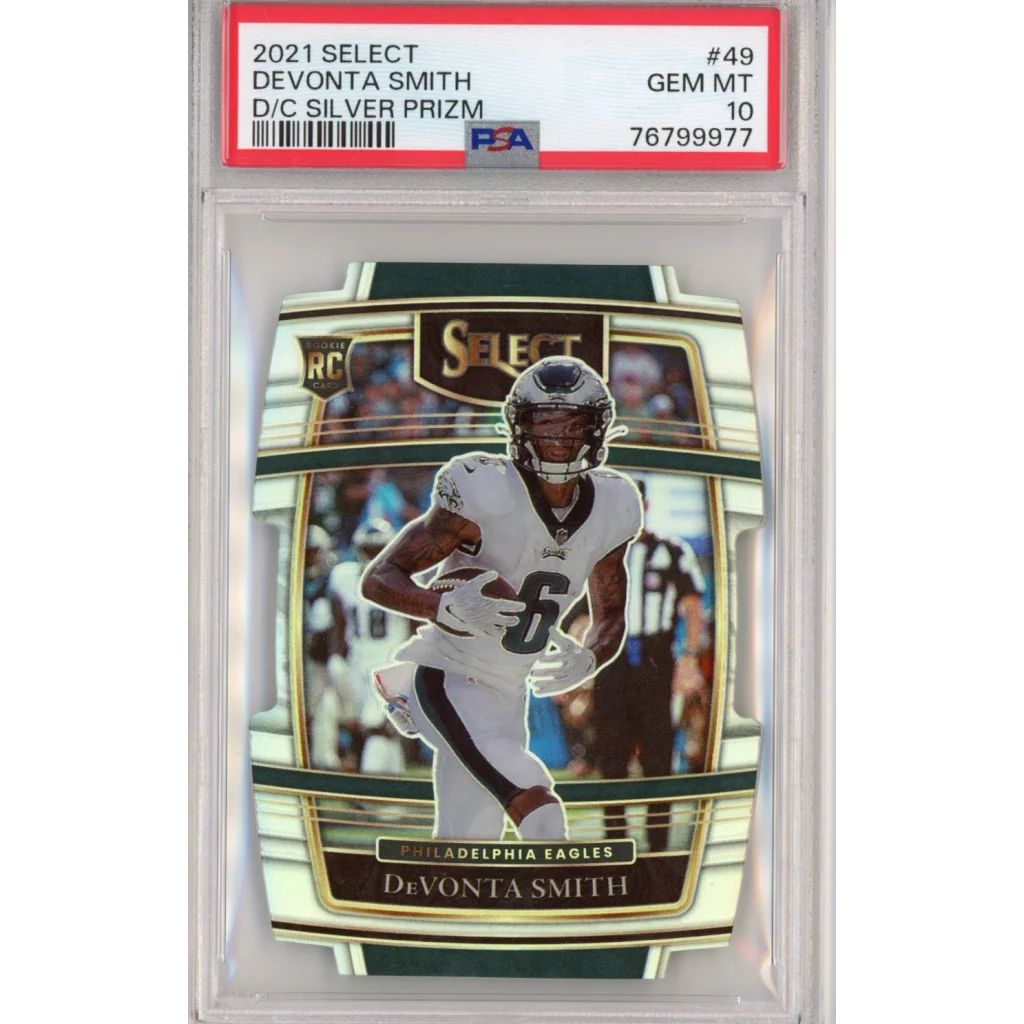 DeVonta Smith 2021 Select Silver Prizm Rookie Card PSA 10 GEM MT