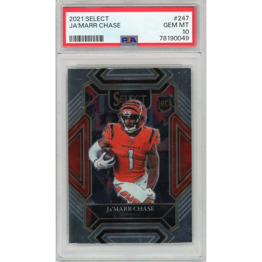 PSA 10 Gem Mint JaMarr Chase 2021 Select football card in pristine condition