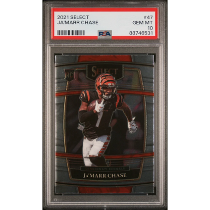 Graded 2021 Panini Select Ja'Marr Chase #47 Rookie RC Football Card PSA 10 Gem Mint | Hall of Fame Sports Memorabilia | vintageantiquesgifts.com