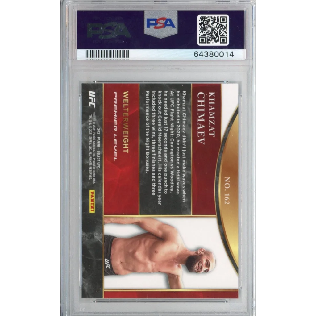 UFC Khamzat Chimaev rookie trading card in PSA Gem Mint 10 grade