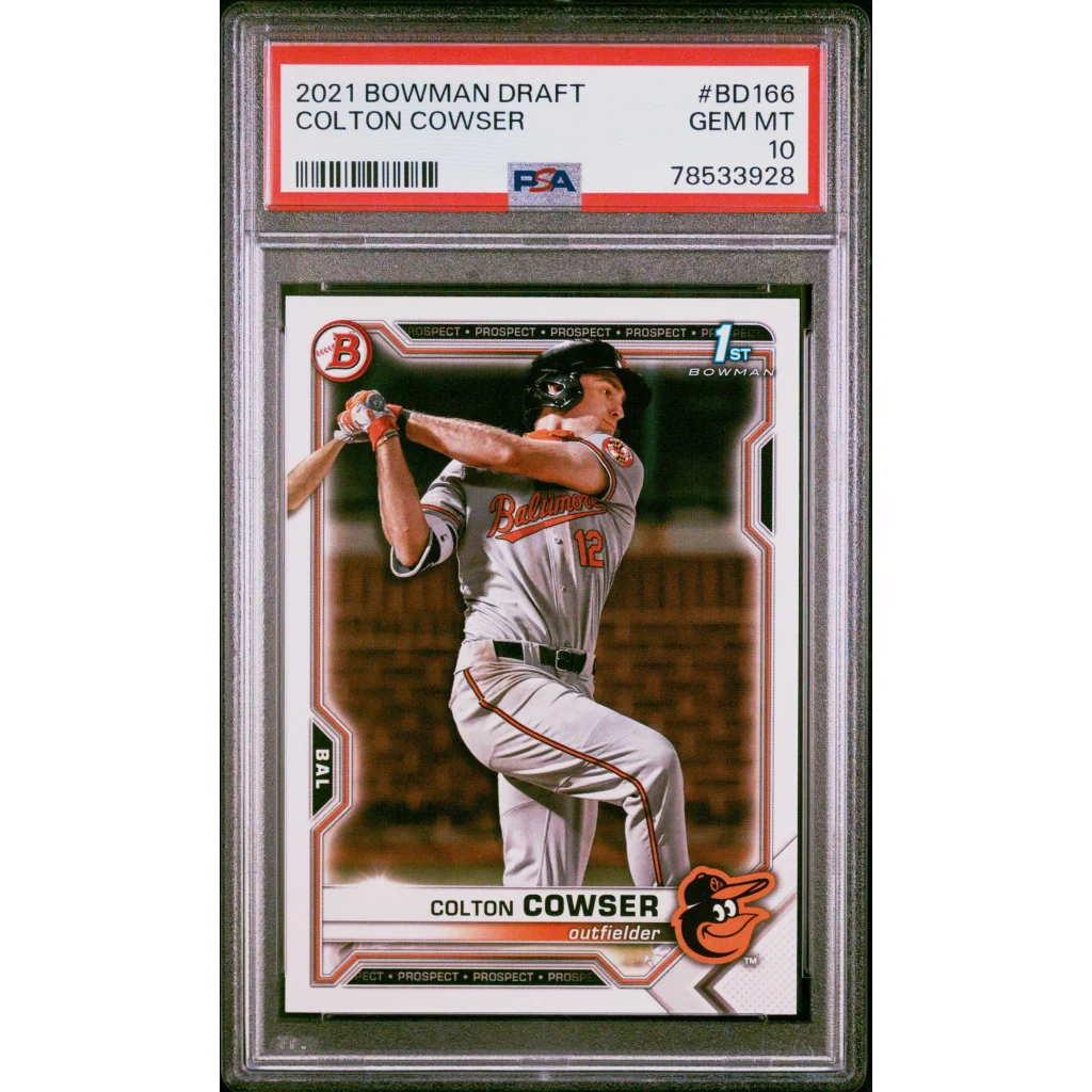 Graded 2021 Topps Bowman Draft Colton Cowser #BD166 Rookie RC Baseball Card PSA 10 Gem Mint | Hall of Fame Sports Memorabilia | vintageantiquesgifts.com