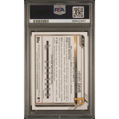 PSA 10 Graded 2021 Topps Bowman Draft Henry Davis Rookie Card