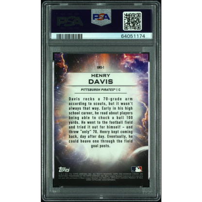 Graded 2021 Topps Bowman Draft Henry Davis #GNS1 Genesis Gold Refractor Rookie RC Baseball Card PSA 10 Gem Mint | PSA 10 Gem Mint Graded Rookie Card | vintageantiquesgifts.com
