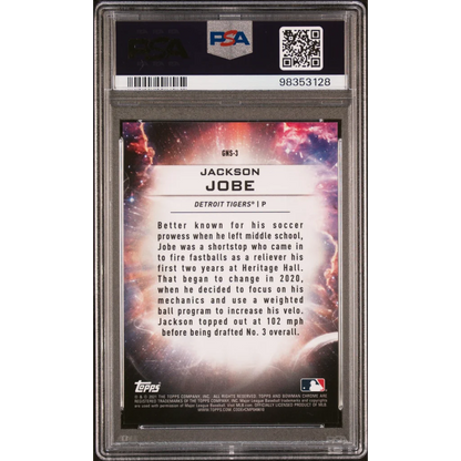 Graded 2021 Topps Bowman Draft Jackson Jobe PSA 10 Gem Mint rookie card