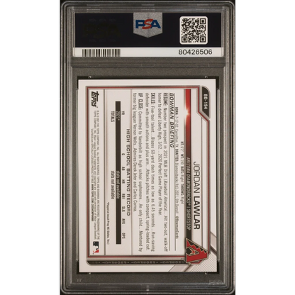 PSA Graded 2021 Bowman Draft Jordan Lawlar Baseball Card in protective case