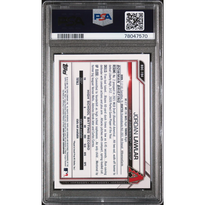 Graded 2021 Topps Bowman Draft Jordan Lawler #BDC194 Chrome Rookie RC Baseball Card PSA 10 Gem Mint | PSA 10 Gem Mint Graded Rookie Card | vintageantiquesgifts.com