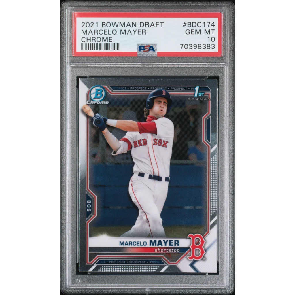 Graded 2021 Topps Bowman Draft Marcelo Mayer #BDC174 Chrome Rookie RC Baseball Card PSA 10 Gem Mint | Hall of Fame Sports Memorabilia | vintageantiquesgifts.com