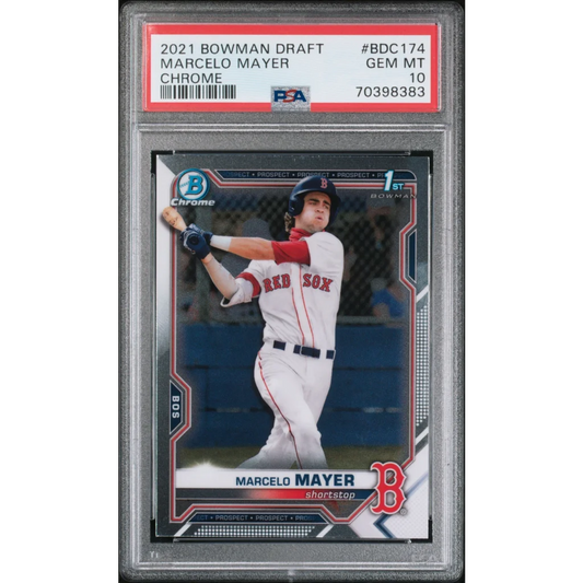 Graded 2021 Topps Bowman Draft Marcelo Mayer #BDC174 Chrome Rookie RC Baseball Card PSA 10 Gem Mint | Hall of Fame Sports Memorabilia | vintageantiquesgifts.com
