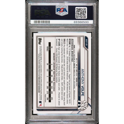 Graded PSA 10 2021 Topps Bowman Sapphire Anthony Volpe rookie card