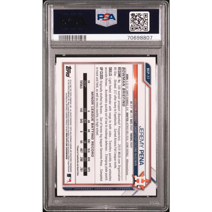 Graded 2021 Topps Bowman Sapphire Edition Jeremy Pena #BCP11 Chrome Prospects Rookie RC Baseball Card PSA 10 Gem Mint | PSA 10 Gem Mint Graded Rookie Card | vintageantiquesgifts.com