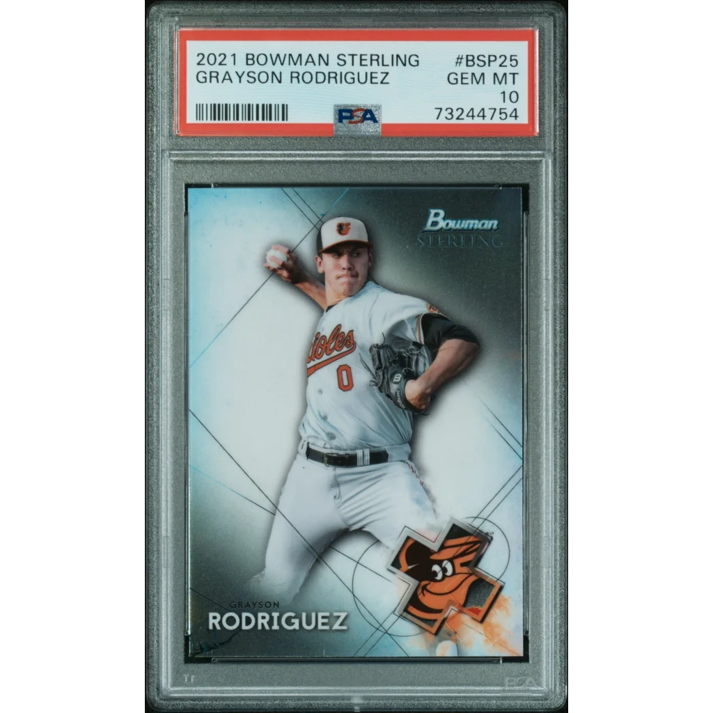 Graded 2021 Topps Bowman Sterling Grayson Rodriguez #BSP25 Rookie RC Baseball Card PSA 10 Gem Mint | Hall of Fame Sports Memorabilia | vintageantiquesgifts.com