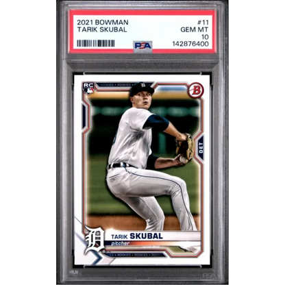 Graded 2021 Topps Bowman Tarik Skubal 11 Rookie RC Baseball Card PSA 10 Gem Mint | Hall of Fame Sports Memorabilia | vintageantiquesgifts.com