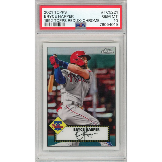 GEM MT 10 graded 2021 Topps Bryce Harper 1952 Redux Chrome baseball card