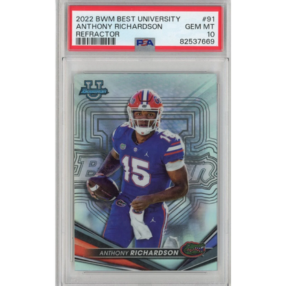 2022 Bowman Best University Anthony Richardson Refractor football card PSA GEM MT 10