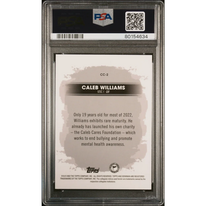 Graded 2022 Bowmans Best University Caleb Williams #CC2 Campus Captains Rookie RC Football Card PSA 10 Gem Mint | PSA 10 Gem Mint Graded Rookie Card | vintageantiquesgifts.com