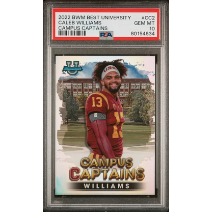 Graded 2022 Bowmans Best University Caleb Williams #CC2 Campus Captains Rookie RC Football Card PSA 10 Gem Mint | Hall of Fame Sports Memorabilia | vintageantiquesgifts.com