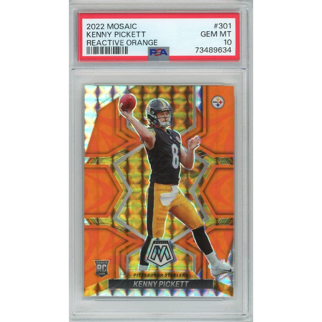 Kenny Pickett 2022 Mosaic Reactive Orange Rookie Card PSA 10 GEM MT