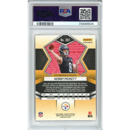 Kenny Pickett Pittsburgh Steelers PSA 10 GEM MT Rookie Card in Reactive Orange Mosaic