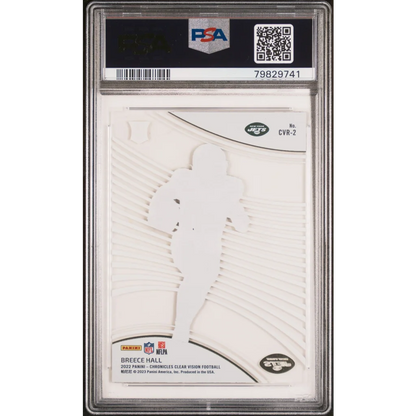 Graded 2022 Panini Chronicles Breece Hall #CVR2 Clear Vision Rookie RC Football Card PSA 10 Gem Mint | PSA 10 Gem Mint Graded Rookie Card | vintageantiquesgifts.com