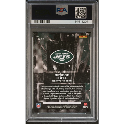 Graded 2022 Panini Chronicles Breece Hall #GK12 Gridiron Kings Rookie RC Football Card PSA 10 Gem Mint | PSA 10 Gem Mint Graded Rookie Card | vintageantiquesgifts.com