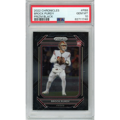 Graded 2022 Panini Chronicles Brock Purdy #PB8 Prizm Black Rookie RC Football Card PSA 10 Gem Mint | Hall of Fame Sports Memorabilia | vintageantiquesgifts.com