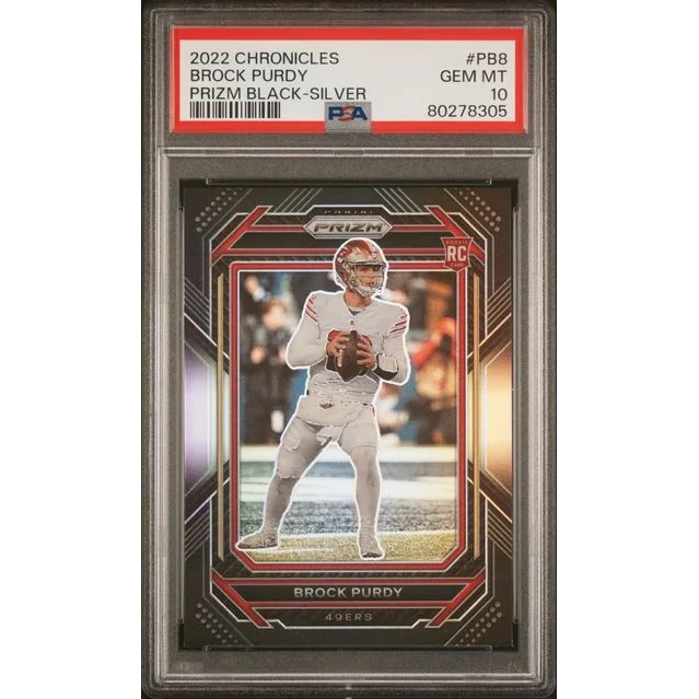 Graded PSA 10 2022 Panini Chronicles Prizm Black Silver Brock Purdy Rookie RC