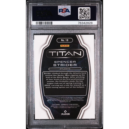 PSA graded Spencer Strider 2022 Chronicles Titan baseball card for collectors