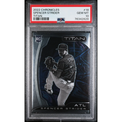 2022 Chronicles Spencer Strider Titan baseball card graded PSA GEM MT 10