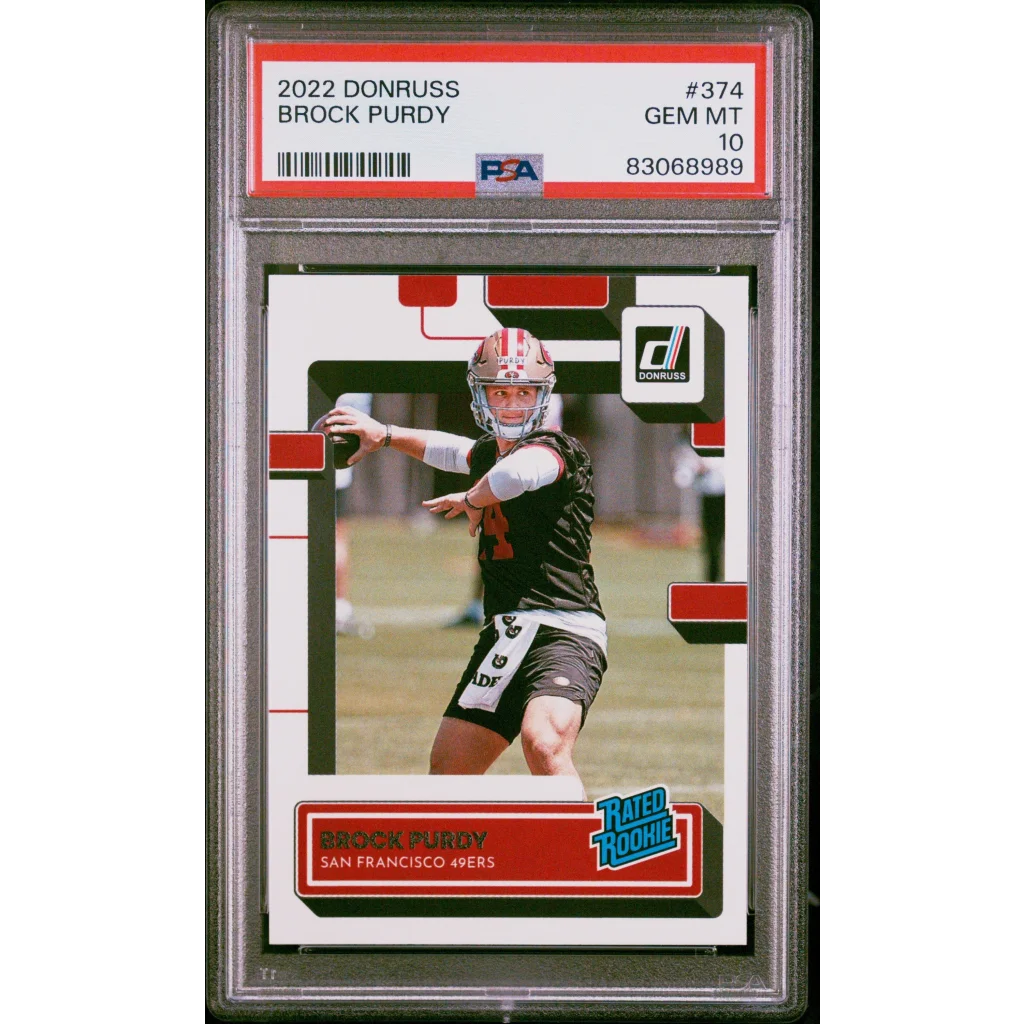 Graded PSA 10 Gem Mint 2022 Panini Donruss Brock Purdy Rookie Card