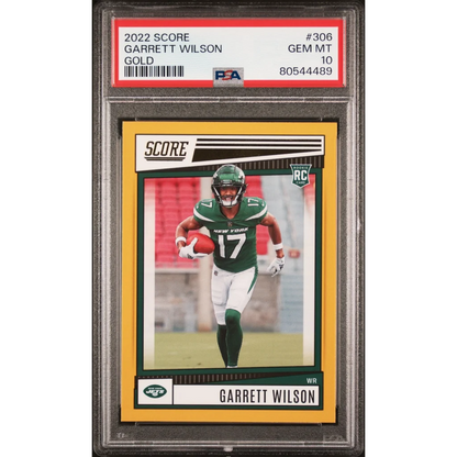 Graded 2022 Panini Donruss Garrett Wilson #306 Gold Rookie RC Football Card PSA 10 Gem Mint | Hall of Fame Sports Memorabilia | vintageantiquesgifts.com