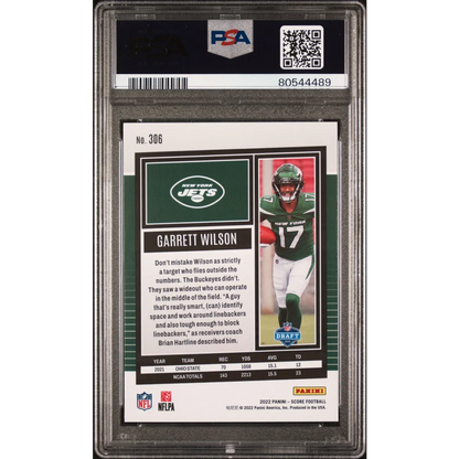Graded 2022 Panini Donruss Garrett Wilson #306 Gold Rookie RC Football Card PSA 10 Gem Mint | PSA 10 Gem Mint Graded Rookie Card | vintageantiquesgifts.com