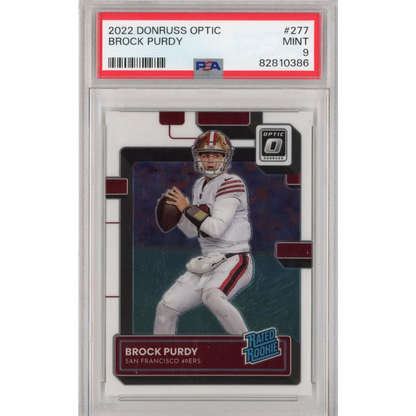 Graded 2022 Panini Donruss Optic Brock Purdy #277 Rookie RC Football Card PSA 9 Mint | Hall of Fame Sports Memorabilia | vintageantiquesgifts.com