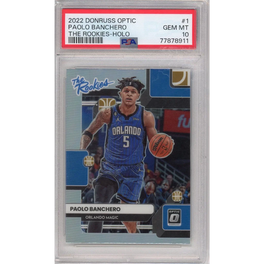 PSA graded Paolo Banchero Rookie Holo card from Professional Sports Authenticator