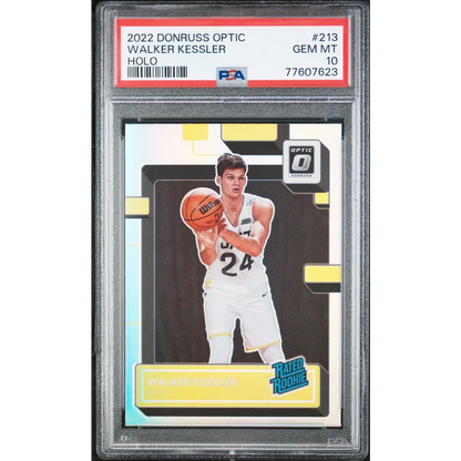Graded 2022 Donruss Optic Walker Kessler Holo Basketball Card PSA GEM MT 10