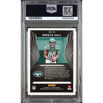 Graded 2022 Panini Illusions Breece Hall #75 Retail Rookie RC Football Card PSA 10 Gem Mint | PSA 10 Gem Mint Graded Rookie Card | vintageantiquesgifts.com