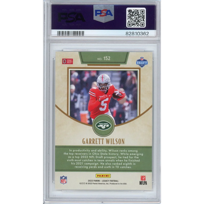 Graded 2022 Panini Legacy Garrett Wilson #152 Rookie RC Football Card PSA 10 Gem Mint | PSA 10 Gem Mint Graded Rookie Card | vintageantiquesgifts.com