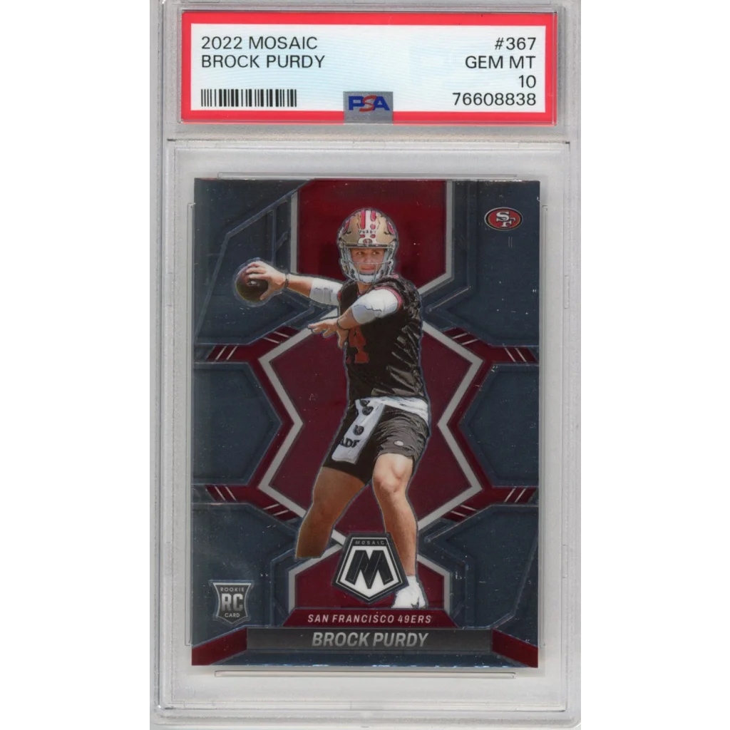 2022 Mosaic Brock Purdy Rookie Card #367 in GEM MT 10 perfect condition