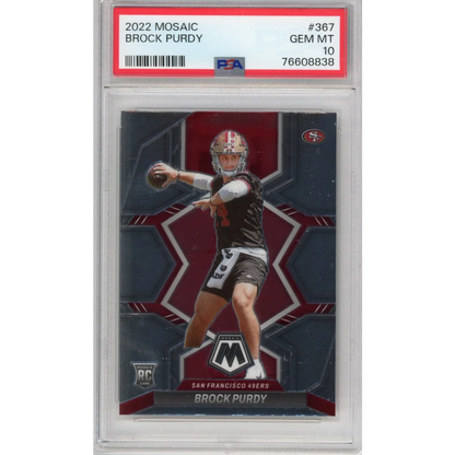 PSA 10 Graded 2022 Panini Mosaic Brock Purdy #367 Rookie Card