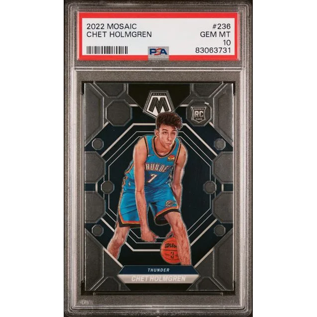 2022 Panini Mosaic Chet Holmgren #236 Rookie PSA 10 Gem Mint Card
