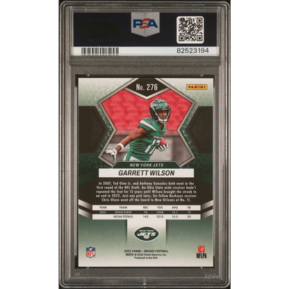 Graded 2022 Panini Mosaic Garrett Wilson #276 Rookie RC PSA 10 Gem Mint Card