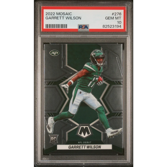 Graded PSA 10 2022 Panini Mosaic Garrett Wilson #276 Rookie RC Card