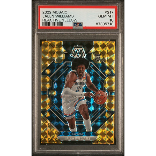 2022 Mosaic Jalen Williams Reactive Yellow PSA 10 Rookie Card Product Image