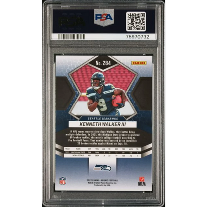 Graded 2022 Panini Mosaic Kenneth Walker III 284 Rookie RC Football Card PSA 10 Gem Mint | PSA 10 Gem Mint Graded Rookie Card | vintageantiquesgifts.com