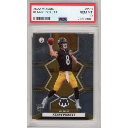PSA graded Kenny Pickett 2022 Mosaic NFL Debut football card for collectors