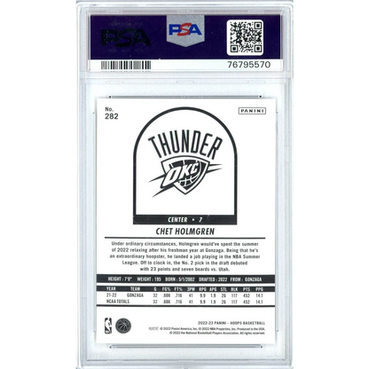 Graded PSA 10 2022-23 Panini Hoops Chet Holmgren Rookie Card