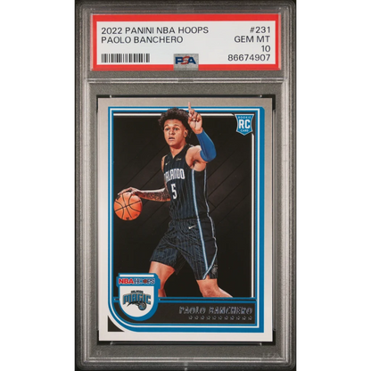 2022 Panini NBA Hoops Paolo Banchero PSA 10 Gem Mint Rookie Card